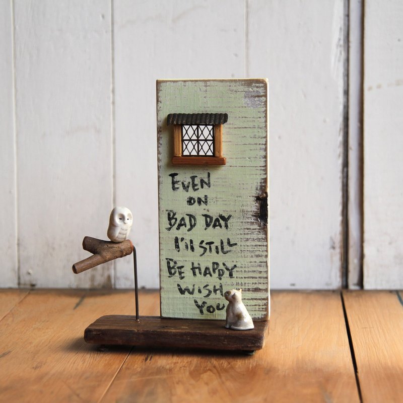 微袖珍场景桌上情人节生日摆饰/古拙旧木风 W-1 - 摆饰 - 木头 咖啡色