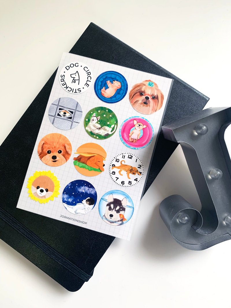 Dog Circle: Sticker Sheet - 贴纸 - 防水材质 