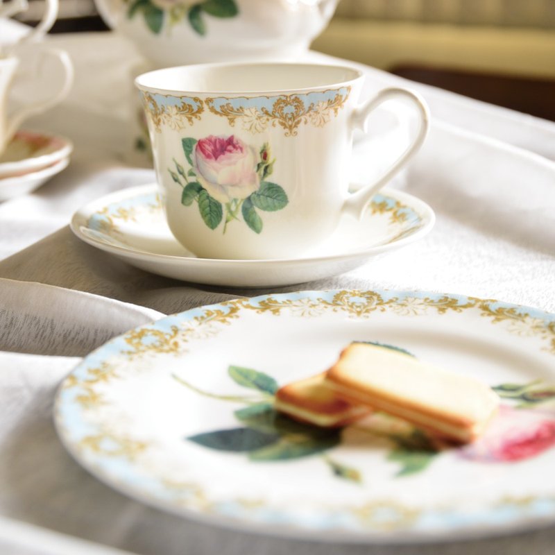 英国RK Vintage Roses古典玫瑰园系列单人2件礼盒组 (1杯盘1点心) - 茶具/茶杯 - 瓷 粉红色