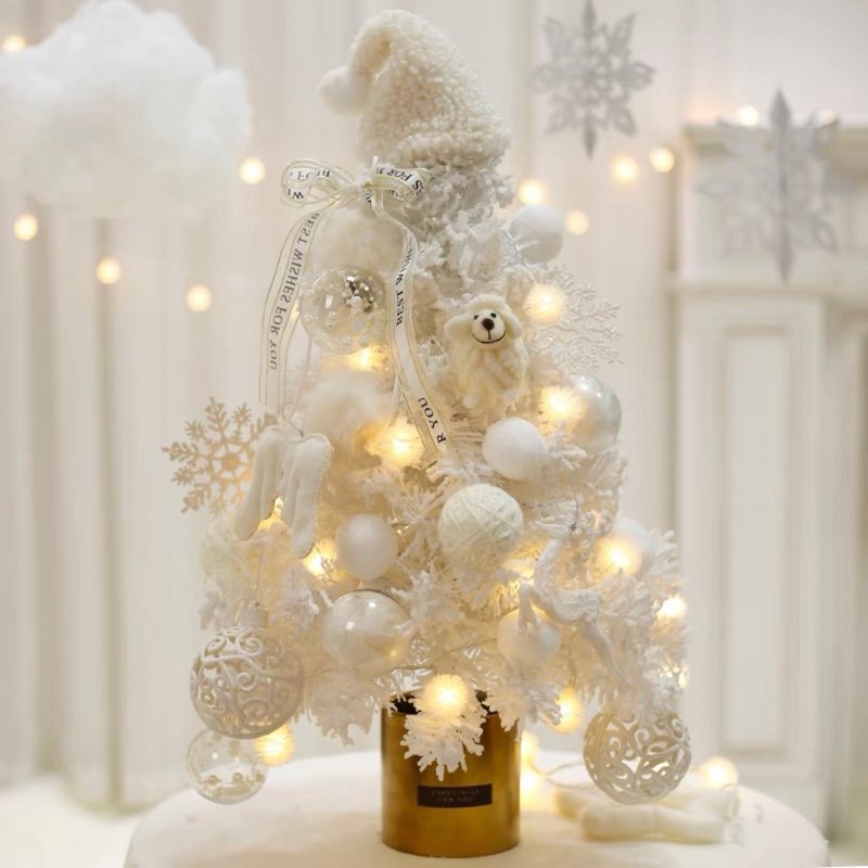 植绒下雪款白色圣诞树 12/3结束预购 精致仿真诞树 圣诞节装饰 - 干燥花/捧花 - 塑料 白色