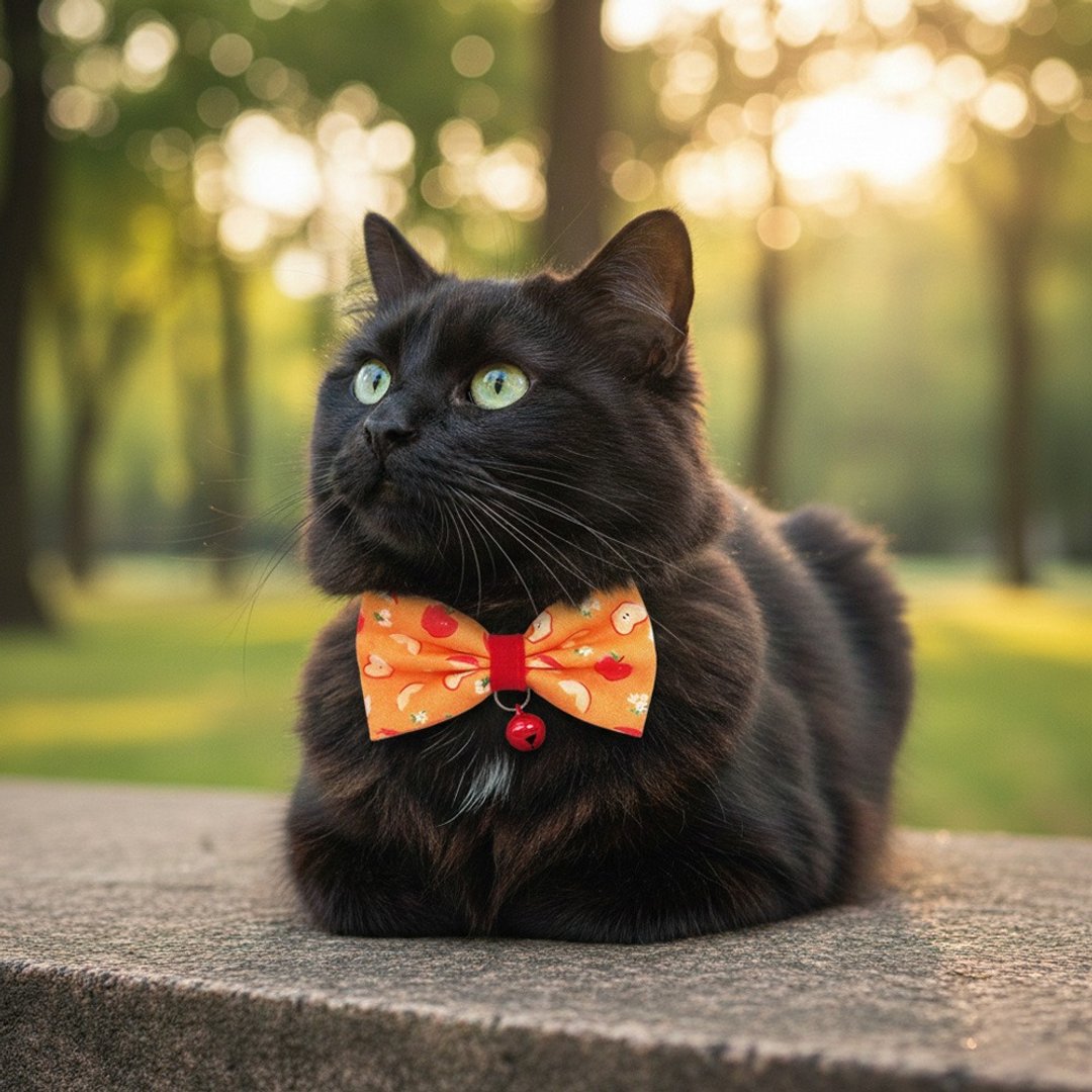 苹果款 蝴蝶结宠物装饰项圈 猫咪 小型犬 迷你犬 - 项圈/牵绳 - 棉 红色