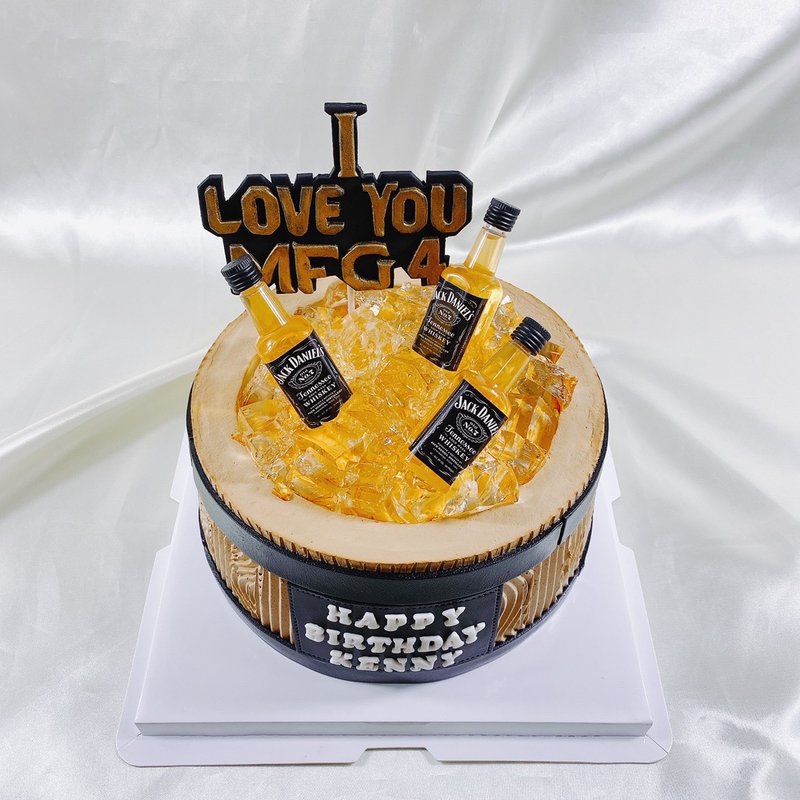 威士忌 酒桶 生日蛋糕 造型 送礼 甜点 蛋糕 父亲节 6 8寸 面交 - 蛋糕/甜点 - 新鲜食材 咖啡色
