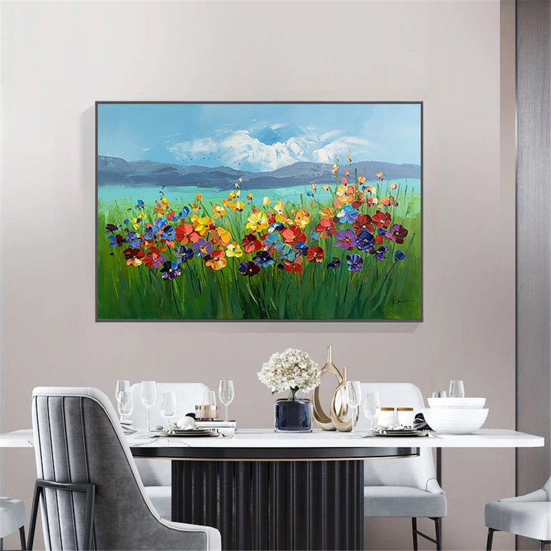 花海/手绘油画/抽象/原创商品/装饰画/挂画/客厅/走廊/沙发背景画 - 海报/装饰画/版画 - 亚麻 多色