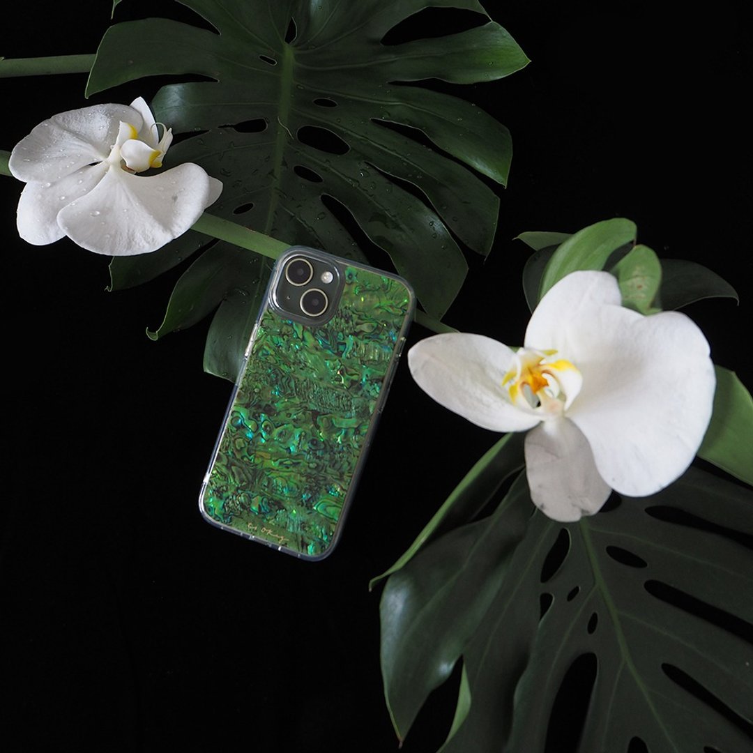 丛林 绿色 天然真贝 iPhone 手机壳 匠人手工做 高品质 设计师 - 手机壳/手机套 - 贝壳 绿色