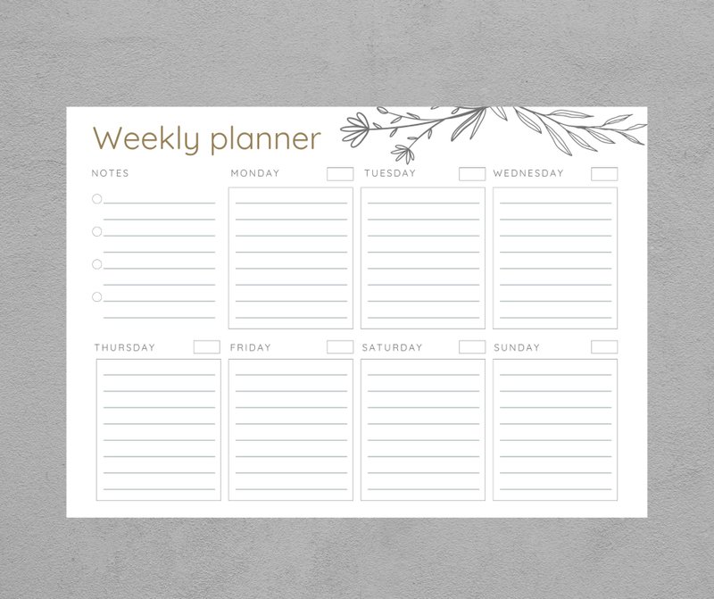 每周计划计划表，可打印的每日计划表模板 - 其他数码商品 - 其他材质 