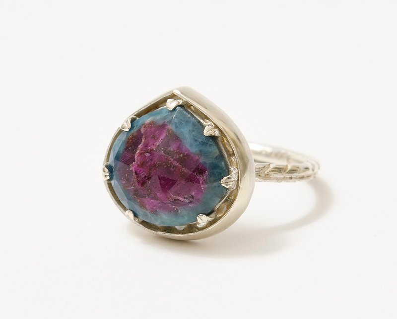 CR112 (Ruby Zoisite) - 戒指 - 其他金属 红色