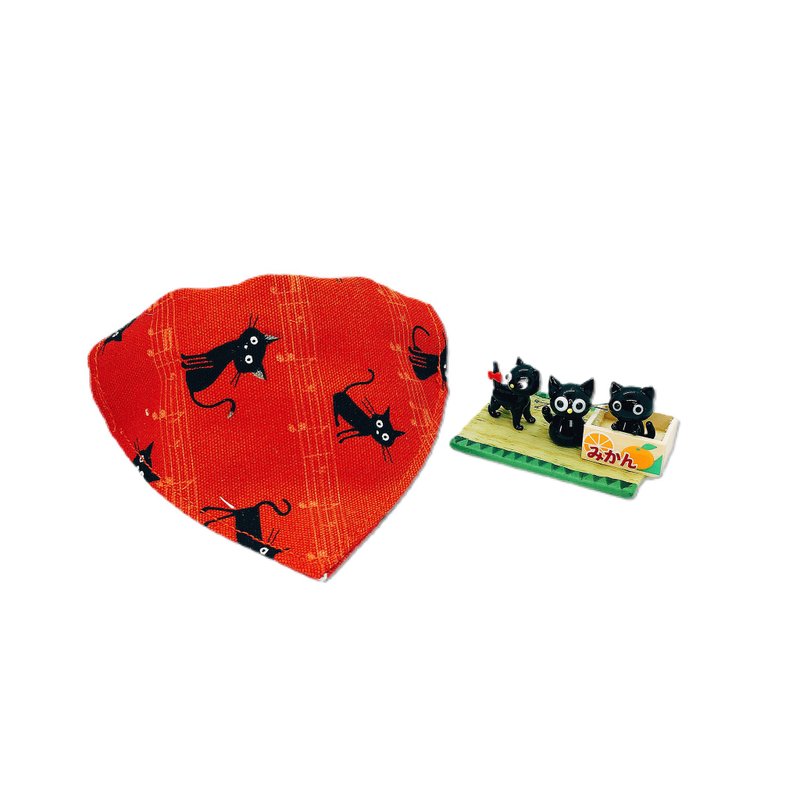 MaoFenBiBi 黑猫游北海道系列 - 手做领巾 & 手工项圈 - 项圈/牵绳 - 棉．麻 红色