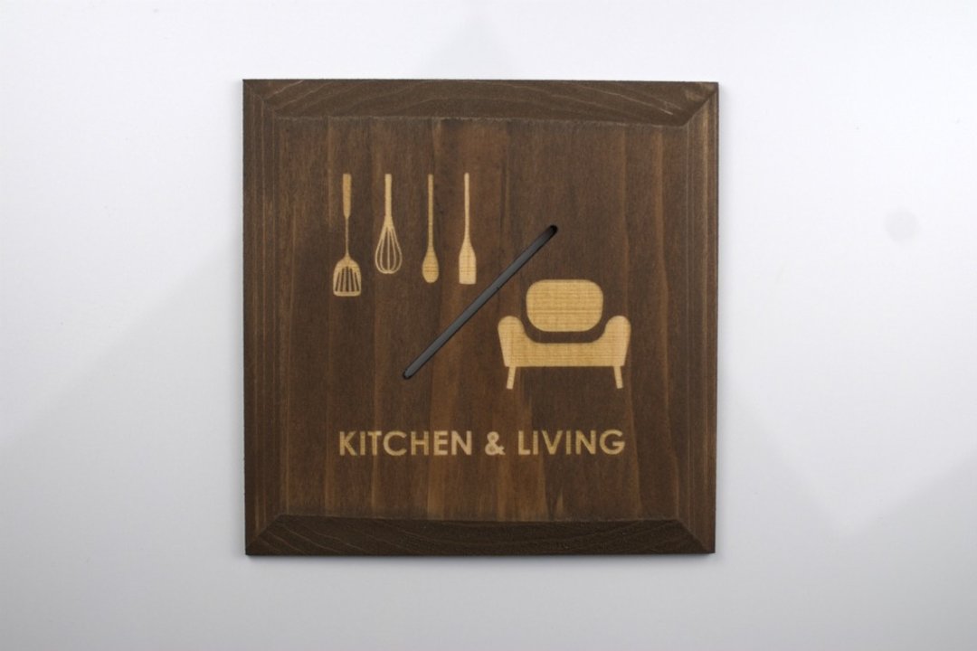 Kitchen & Living Plate Brown K & L (PB) - 墙贴/壁贴 - 木头 咖啡色