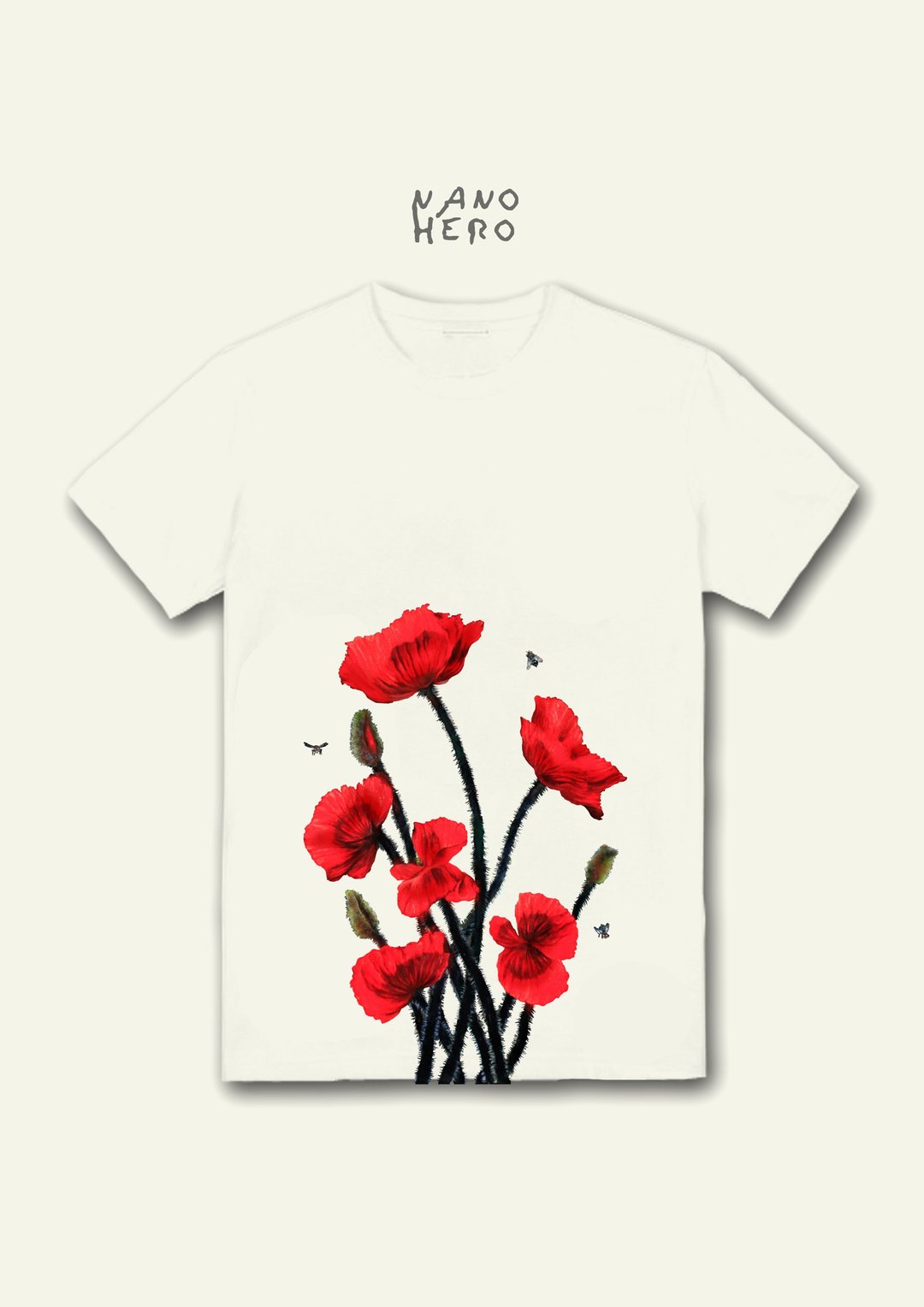 罂粟花 T-shirt T恤 NANO HERO漫画T - 男装上衣/T 恤 - 棉．麻 多色