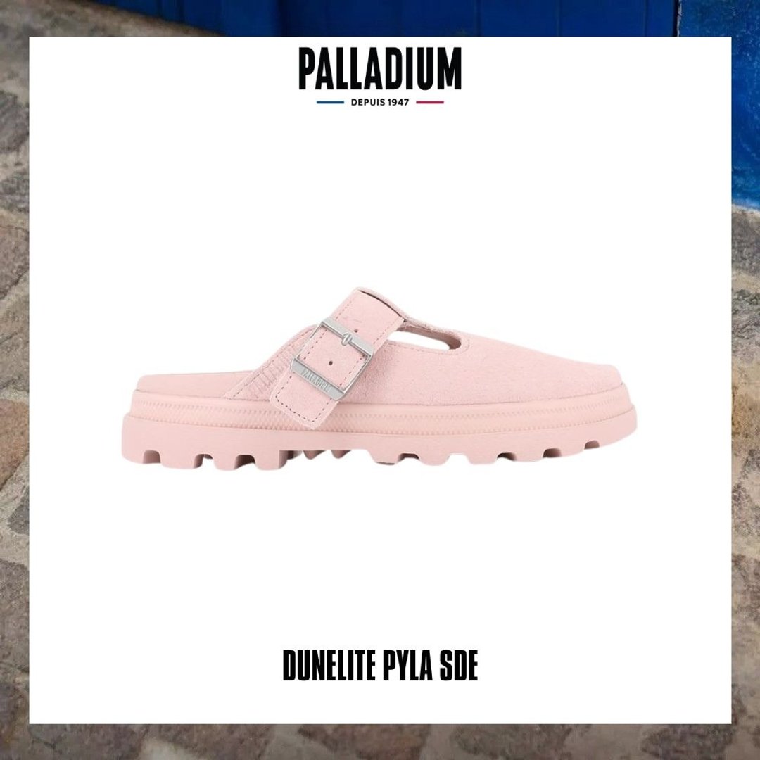 PALLADIUM DUNELITE PYLA SDE 麂皮穆勒拖鞋 粉 74454-605 - 拖鞋 - 其他材质 