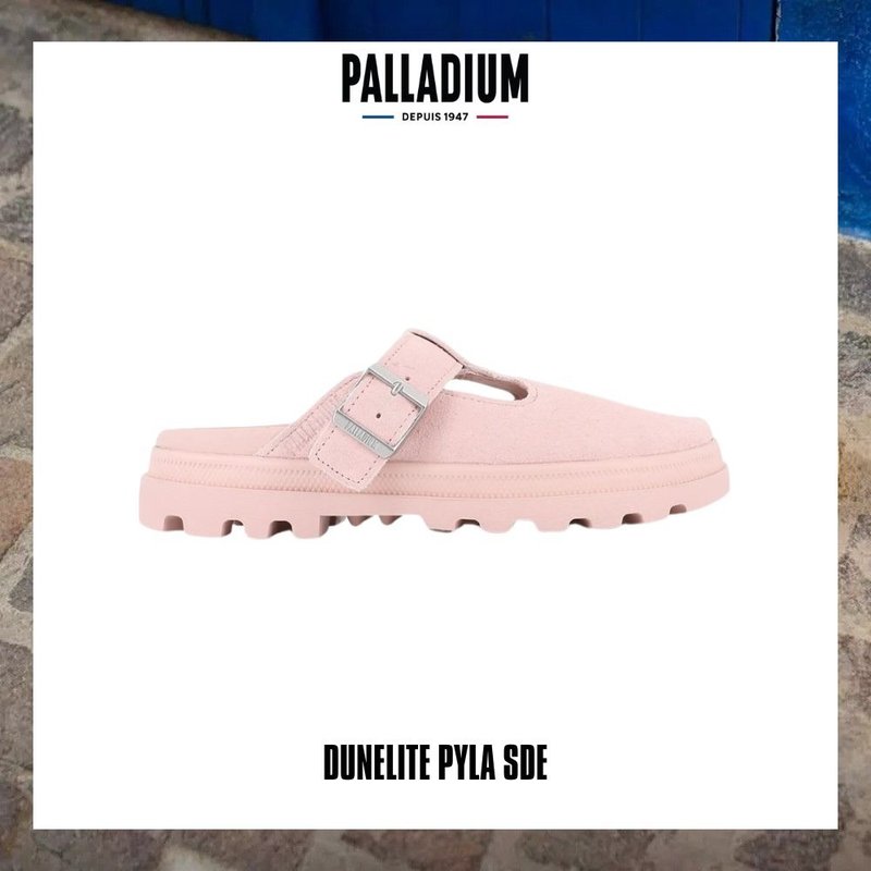 PALLADIUM DUNELITE PYLA SDE 麂皮穆勒拖鞋 粉 74454-605 - 拖鞋 - 其他材质 