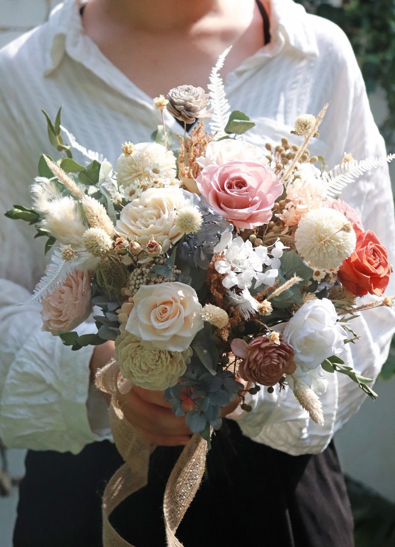 - 永生玫瑰 -  新娘捧花 求婚花束 - 干燥花/捧花 - 植物．花 多色
