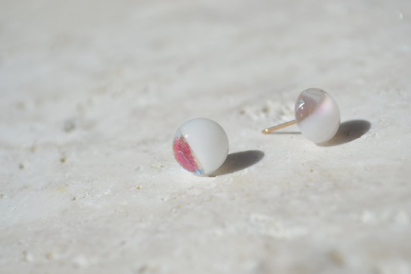 mizore s - 耳环/耳夹 - 玻璃 白色