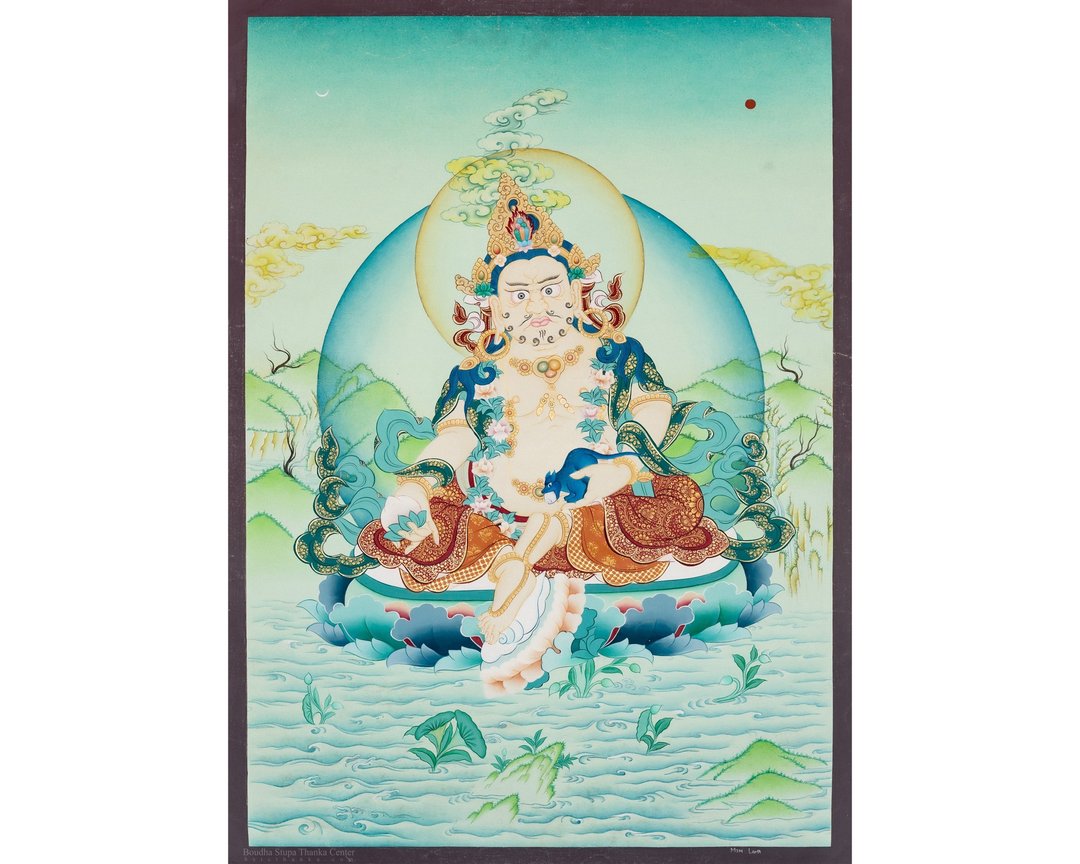 手绘财神赞巴拉唐卡 | 西藏财富之神  象征繁荣与富足 - 墙贴/壁贴 - 其他材质 多色