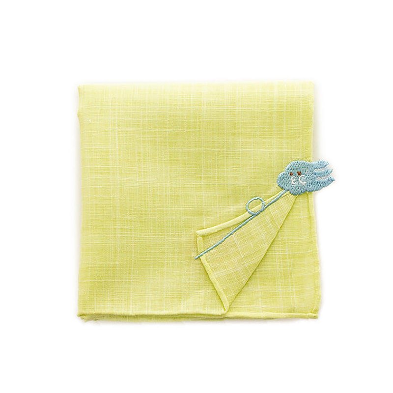 HIKKOMI 北风与太阳手帕 41 x 41 厘米 50% 棉 50% 亚麻 日本制造 礼品 - 手帕/方巾 - 棉．麻 绿色