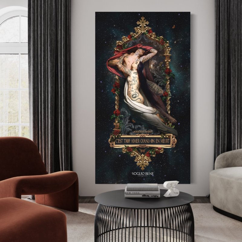 法国VOGLIO BENE 弗朗西斯卡和保罗 超大型挂画/挂布/壁挂/装饰画 - 海报/装饰画/版画 - 聚酯纤维 黑色
