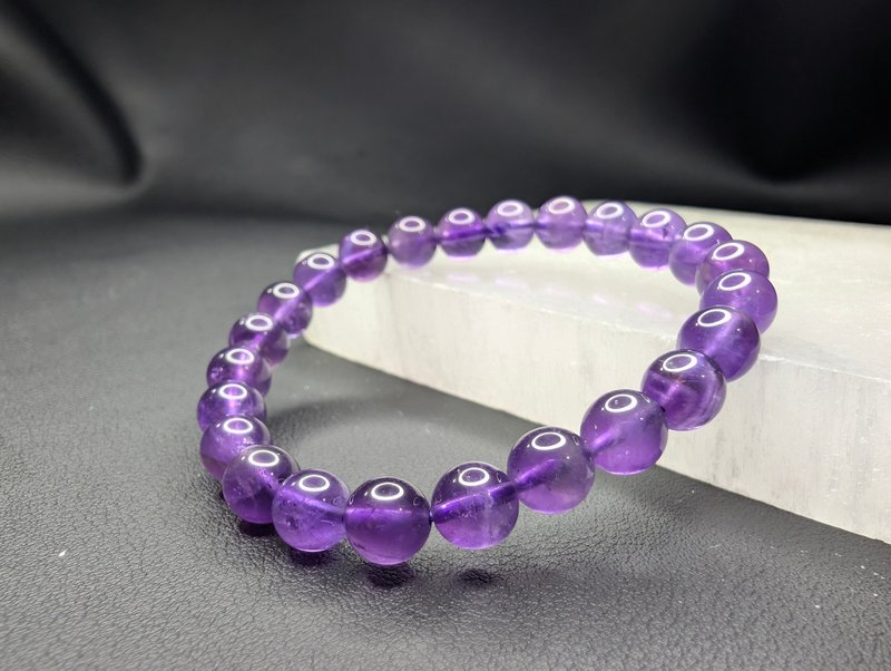 紫水晶 Amethyst 7.5mm 手串 手链 天然水晶 水晶 - 手链/手环 - 水晶 紫色