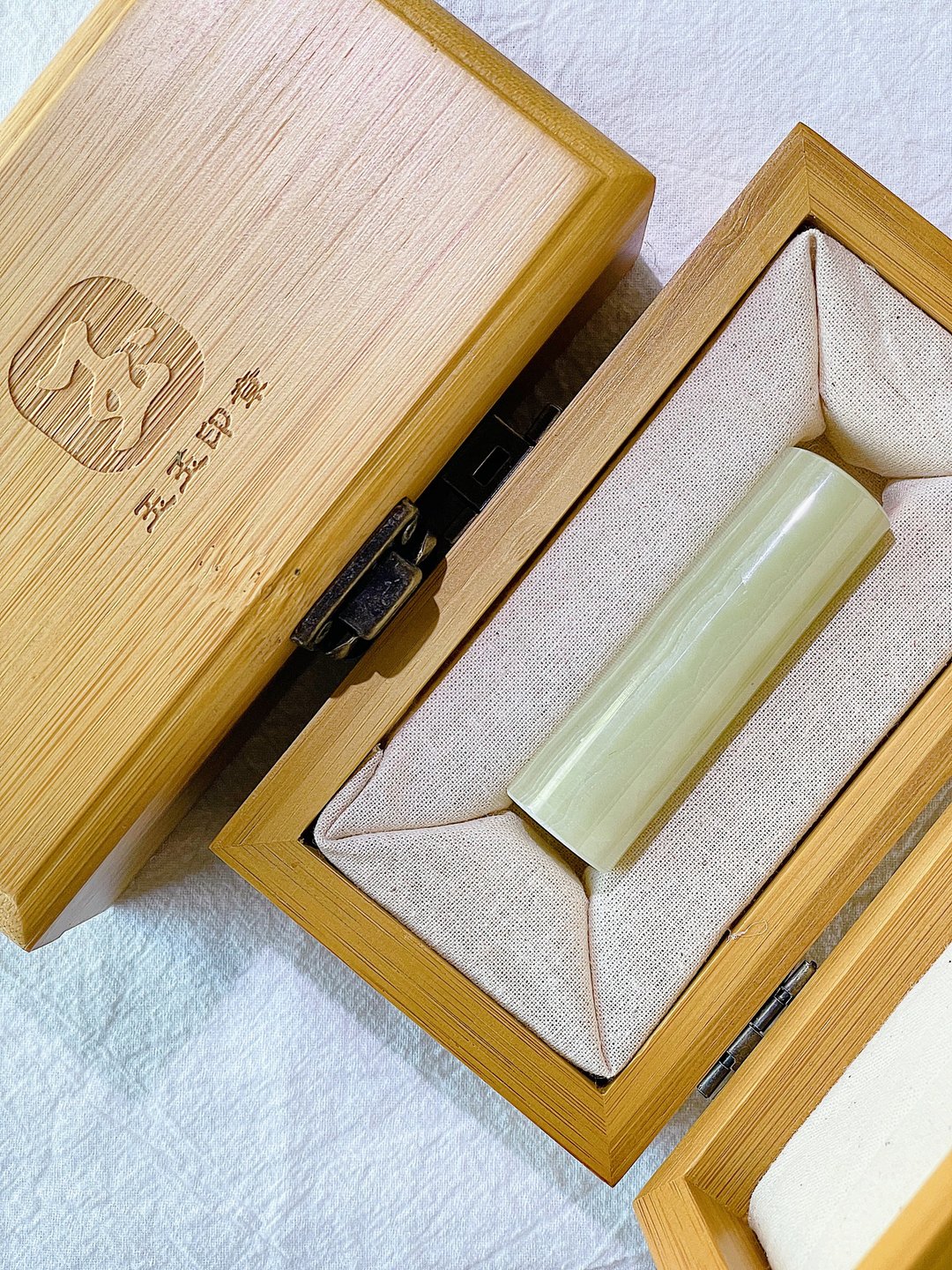 【玉玉印章】 天然青玉印章 开运招财圆章系列 - 印章/印台 - 宝石 绿色
