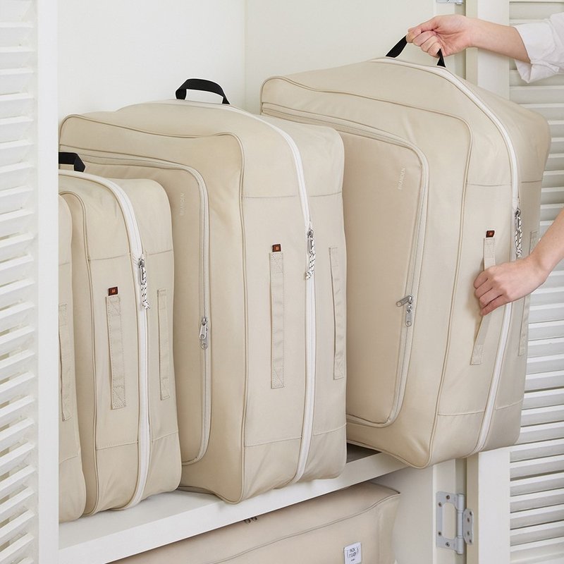 Branden 棉被及羽绒被收纳袋│Compression Packing Cube2-米色 - 被子/毛毯 - 防水材质 