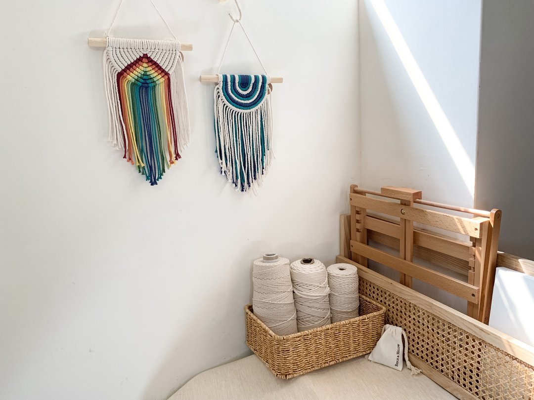 Macrame 编织壁挂 半圆彩虹 - 墙贴/壁贴 - 棉 多色