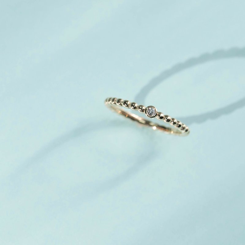 K14YG x 钻石 0.02 克拉 / 球状钻石 - 戒指 - 宝石 金色