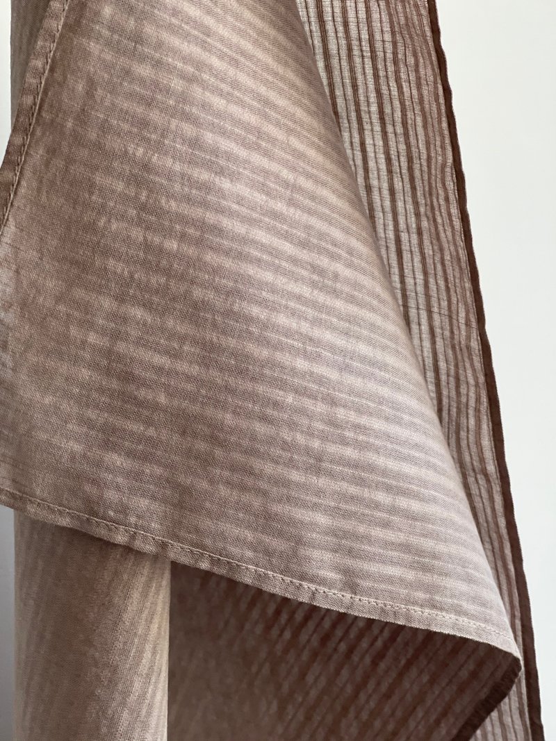 矿物染细织条纹柔棉手帕个性单色系列  枫木棕 - 手帕/方巾 - 棉．麻 咖啡色