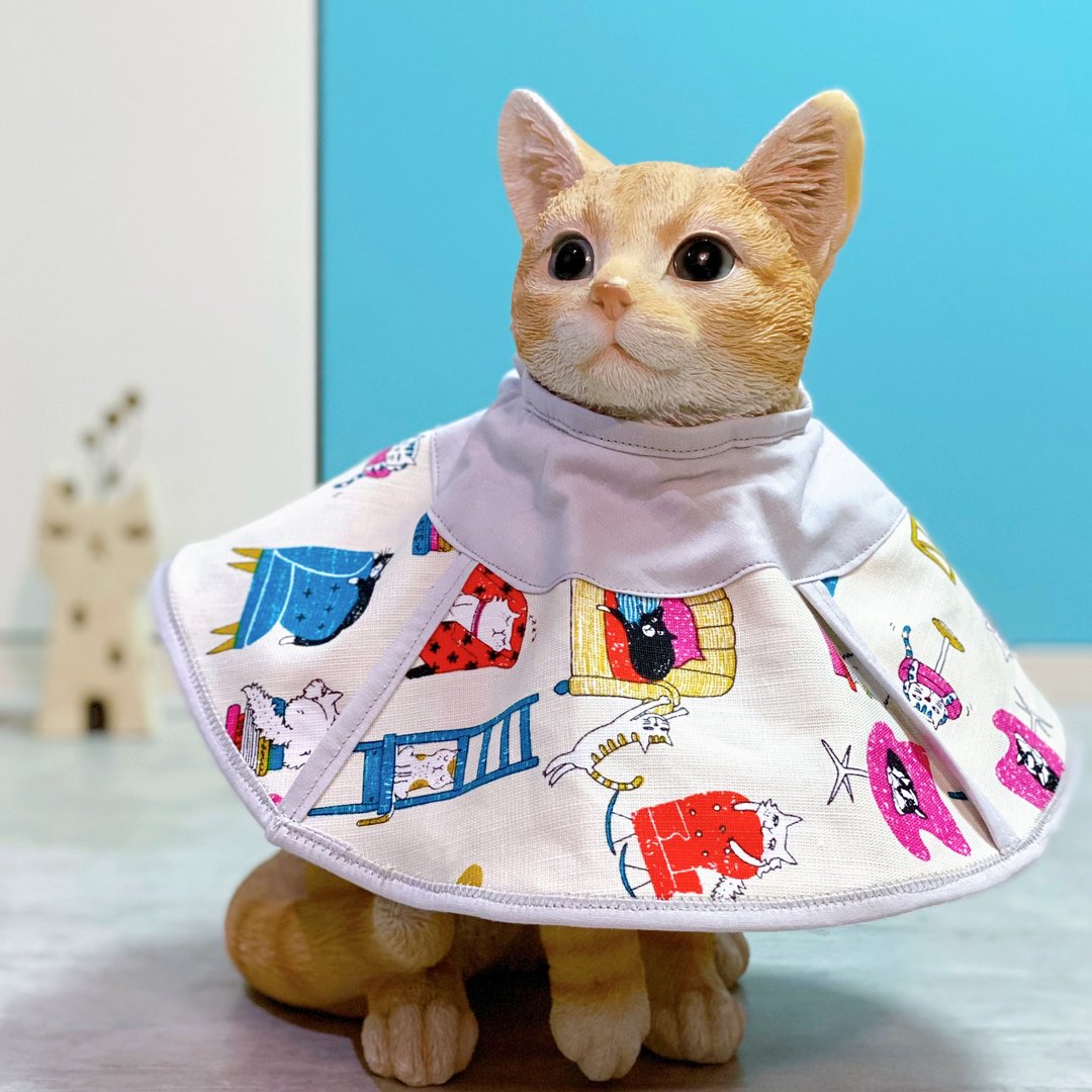 猫咪专用头套 防抓防舔 伊莉莎白项圈 - 项圈/牵绳 - 棉 多色
