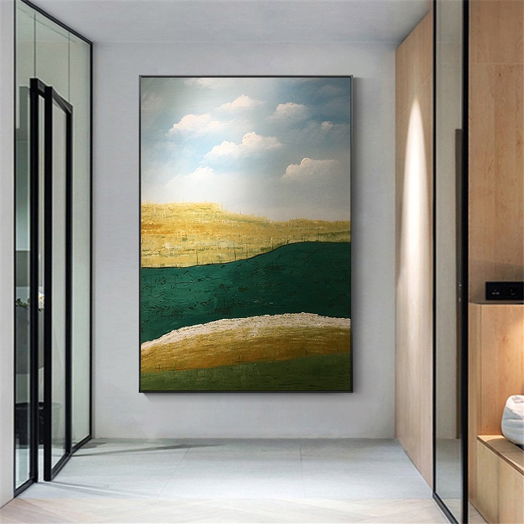 远山 手绘油画/抽象/原创商品/装饰画/定制挂画/客厅/走廊/玄关挂 - 海报/装饰画/版画 - 亚麻 多色