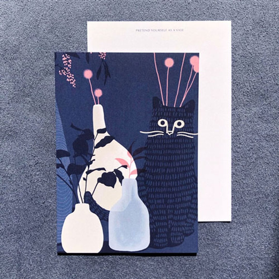 VASE・假装是个花瓶 明信片 - 卡片/明信片 - 纸 蓝色