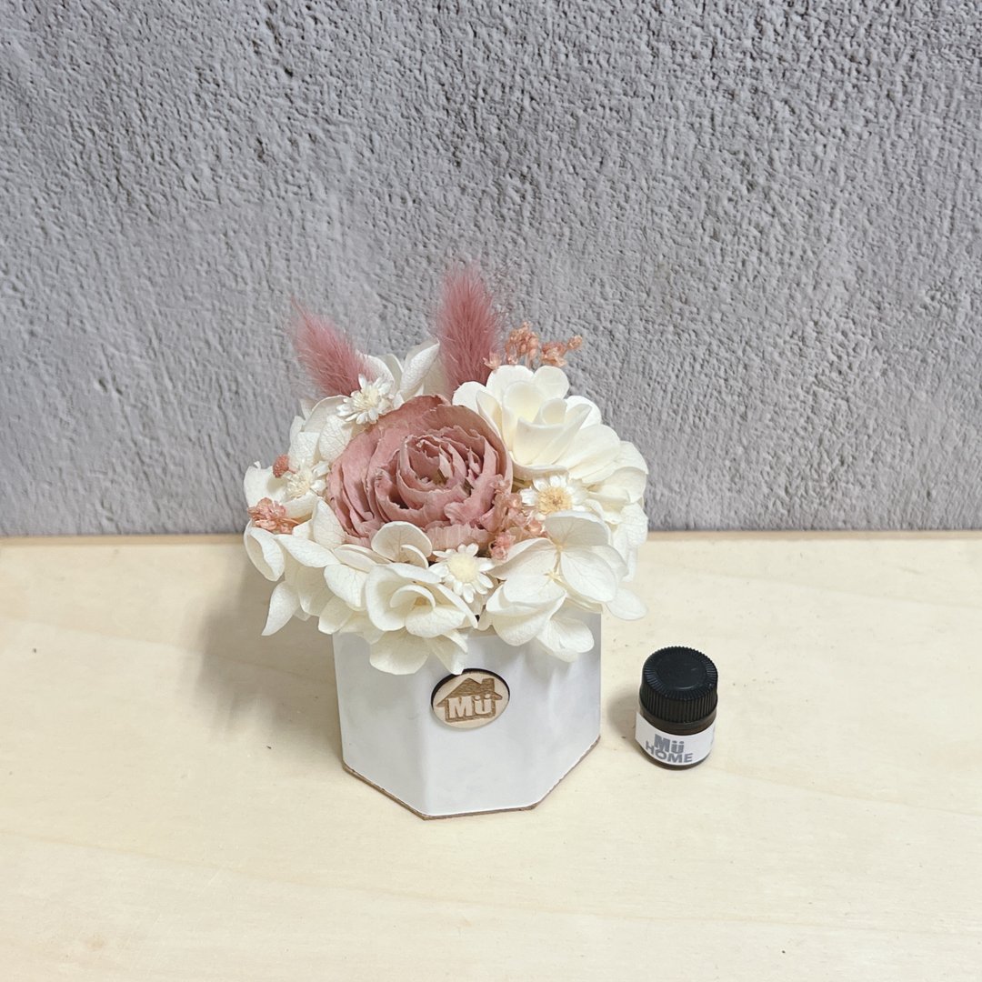 索拉花香氛小盆栽 干燥花 永生花 香氛石 附1ml香精油 - 干燥花/捧花 - 植物．花 粉红色