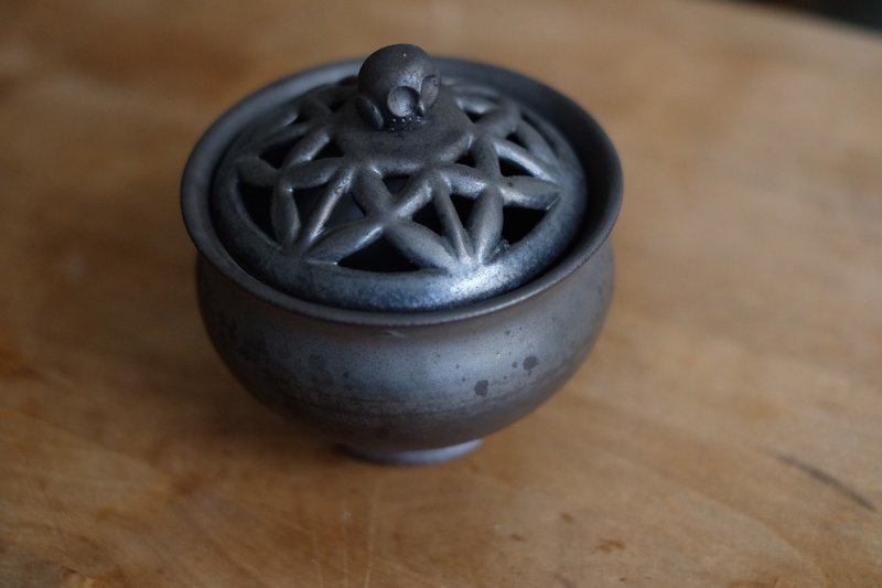 手作猫头鹰香炉 - 香薰/精油/线香 - 陶 黑色