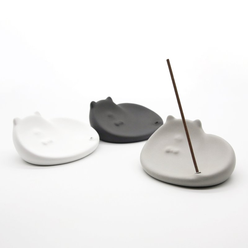 Lazy Cat Incense Holder I 懒懒猫线香座 / 扩香石 I 附5ml精油 - 香薰/精油/线香 - 水泥 灰色