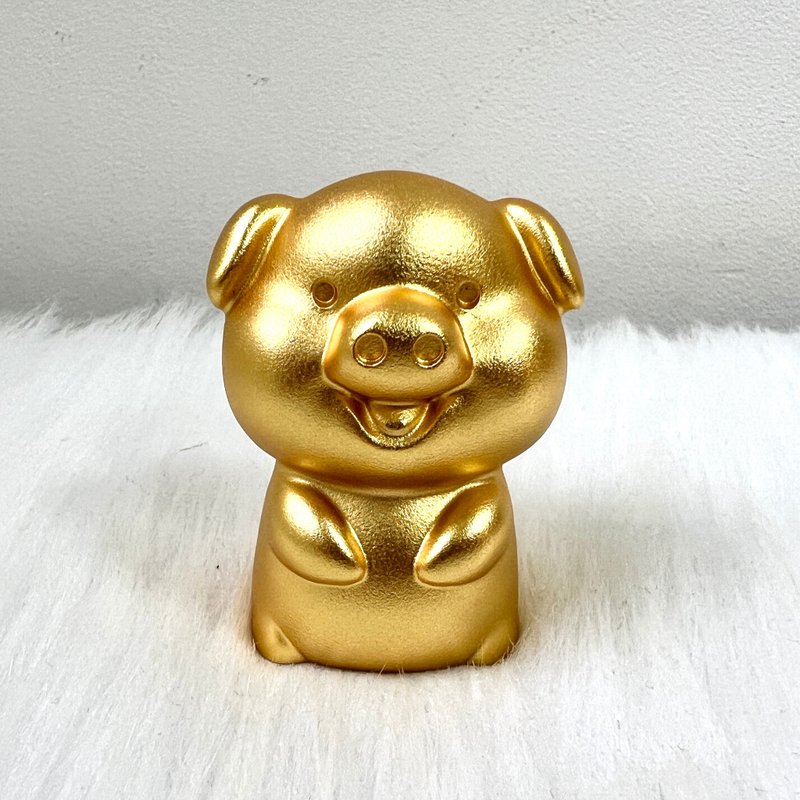 十二生肖铜镀金摆件 - 猪 | 风水摆件 | 奇门摆件 | 开运 - 摆饰 - 铜/黄铜 金色