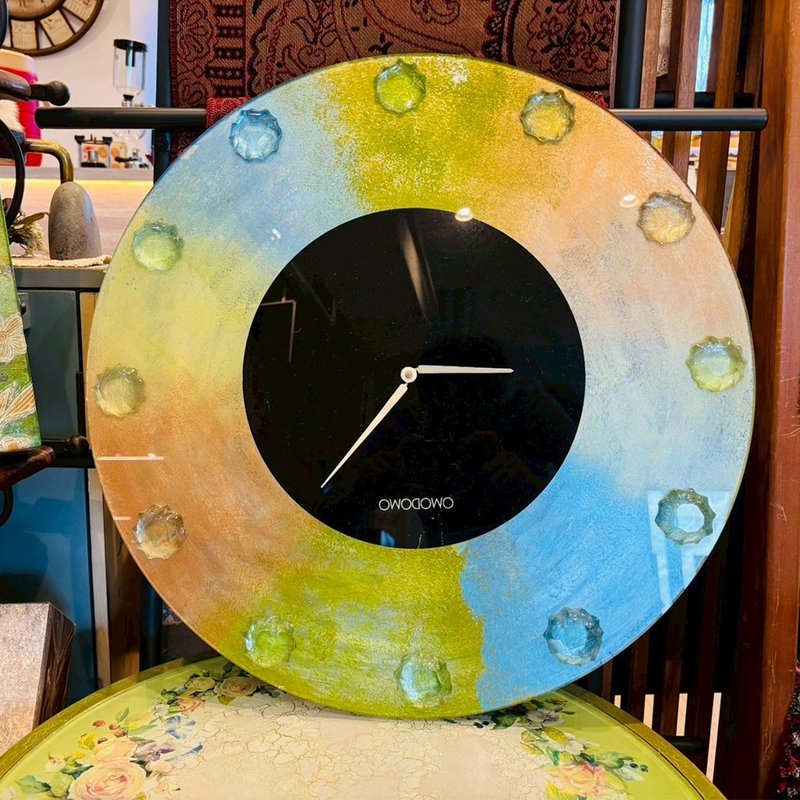 晨光流影手工玻璃圆钟 - 时钟/闹钟 - 玻璃 