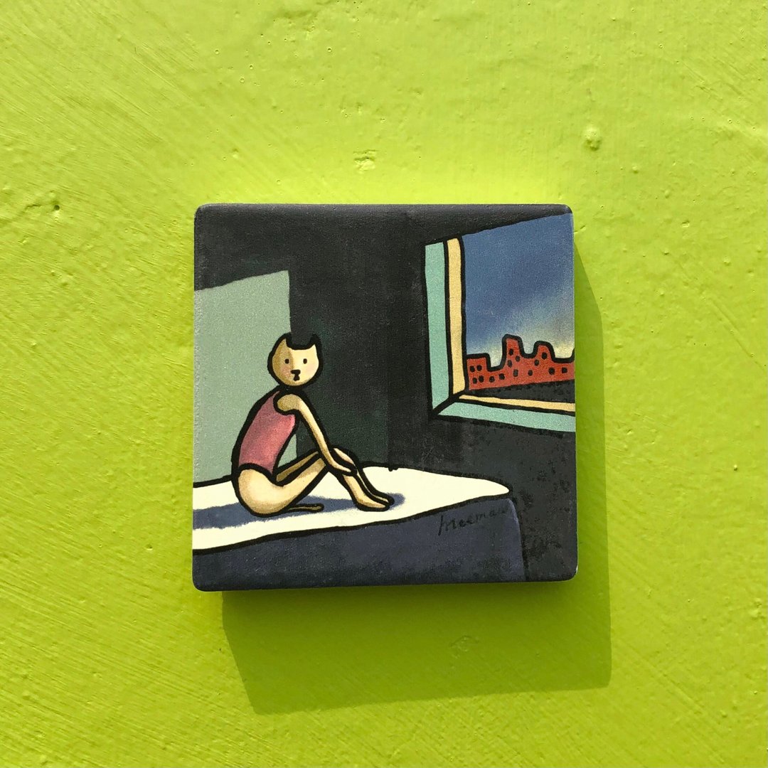 阳光早晨的猫陶瓷磁铁 - 冰箱贴/磁贴 - 陶 多色