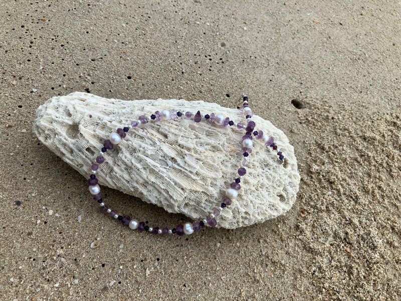 紫水晶与淡水珍珠项链 母亲节礼物 - 项链 - 宝石 