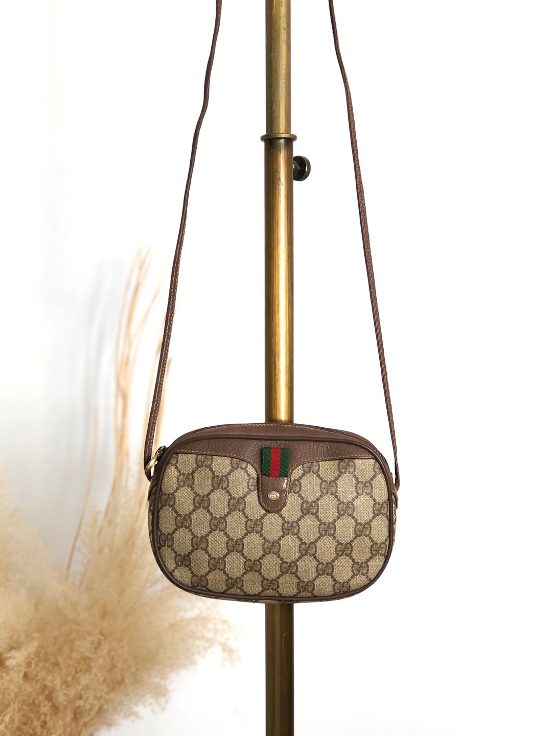【日本直送 名牌中古包】GUCCI 古驰 雪莉系列 GG 图案 肩背包 棕色 PVC vintage 老品 kr4ygb - 侧背包/斜挎包 - 防水材质 咖啡色