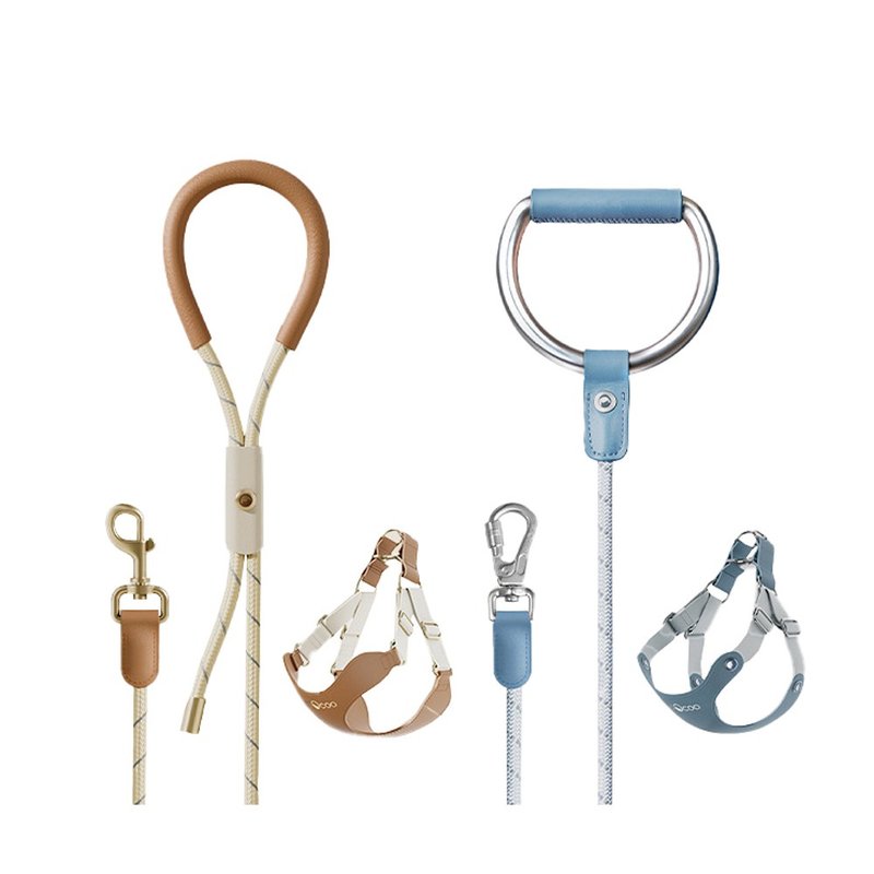 VOOCOO蔚刻 甄选宠物牵绳胸背套组 - 项圈/牵绳 - 其他人造纤维 咖啡色