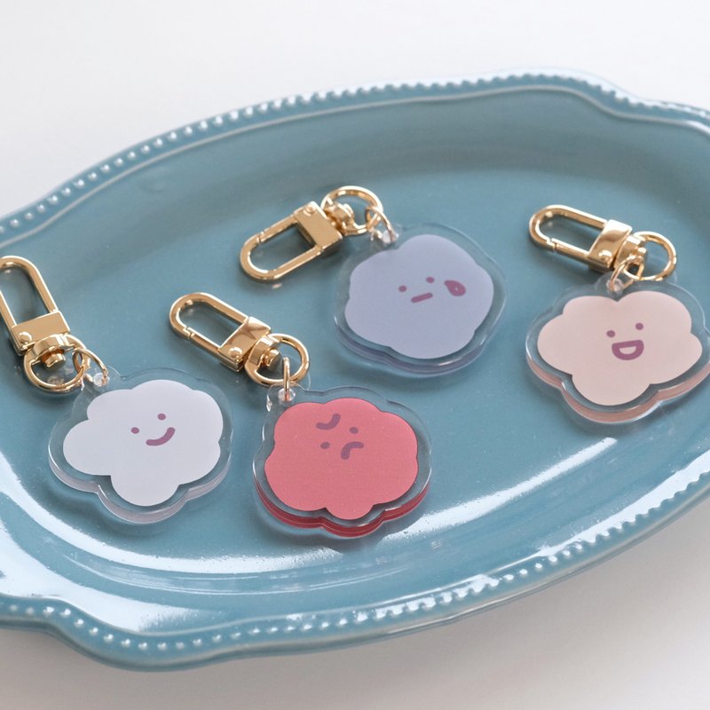 大头喜怒哀乐 金属压克力挂饰 40mm 钥匙圈 钥匙扣 - 钥匙链/钥匙包 - 压克力 