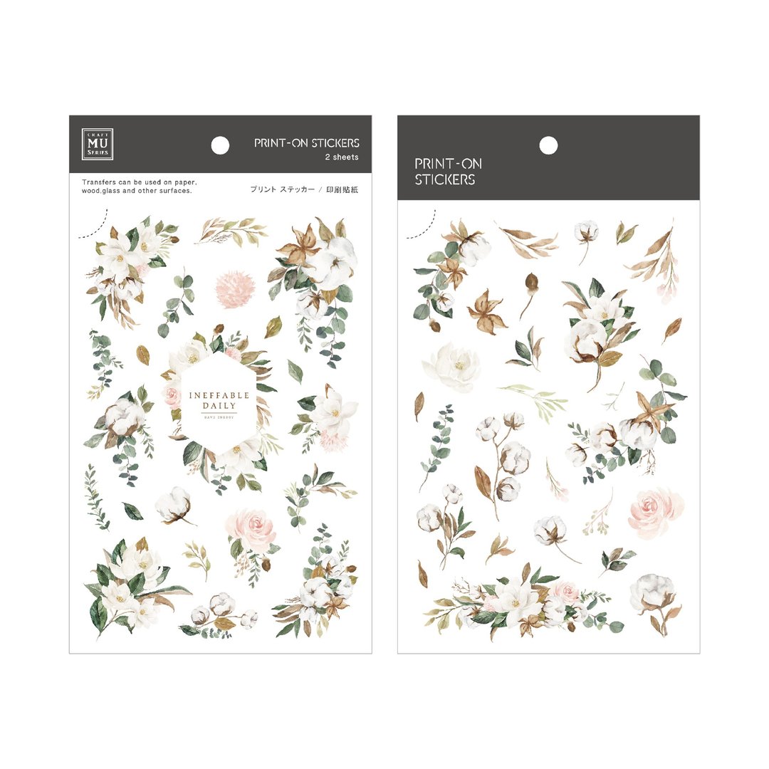 【Print-On Stickers 转印贴纸】no.225-金采花蕴 | 花草系列 - 贴纸 - 其他材质 绿色