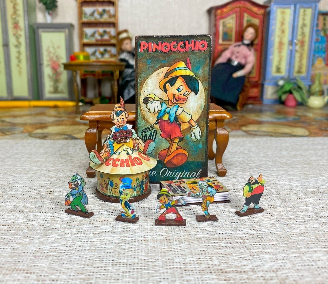 教程。匹诺曹风格的迷你配件套装。迷你娃娃屋 - 其他数码设计 - 其他材质 