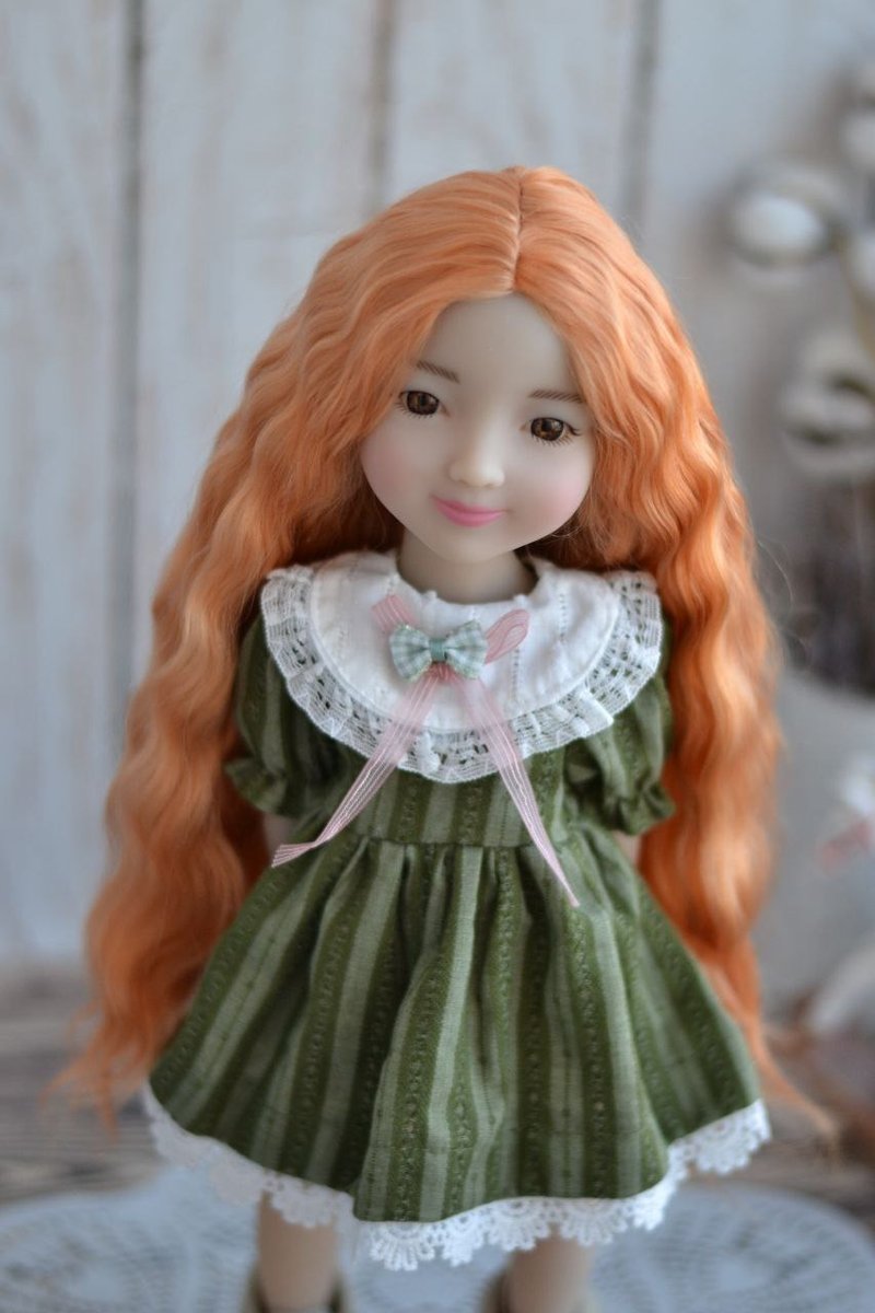 宝石红娃娃假发 - 发饰 - 羊毛 红色