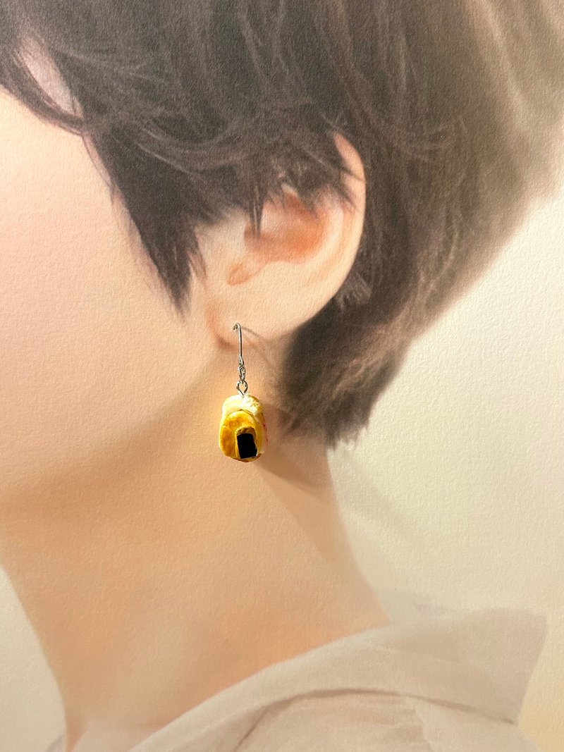 不是糖果屋，而是米饼屋造型耳环 - 耳环/耳夹 - 粘土 银色