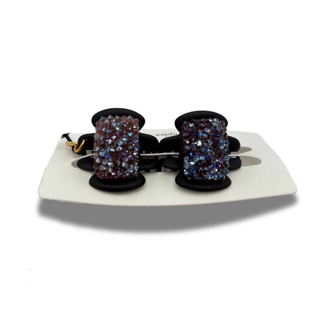 COMPLEX BIZ 水晶 甜心夹 两件组 黑底紫钻 - 发饰 - 水晶 多色