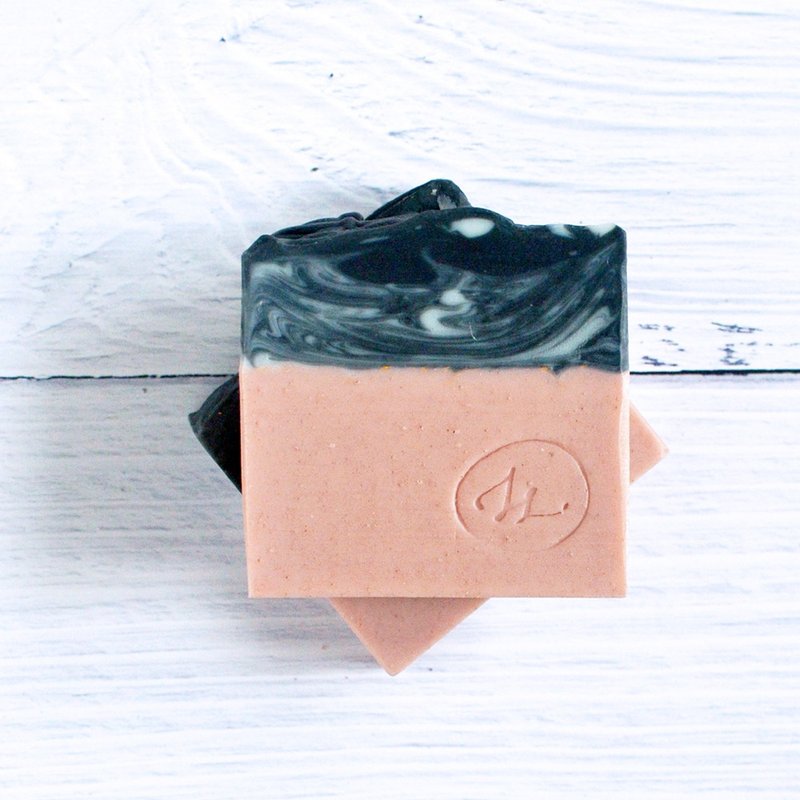 粉红黑潮- 冷制手工皂,粉红矿,摩洛哥泥,玫瑰草本香,天然去角质 - 沐浴用品 - 植物．花 黑色