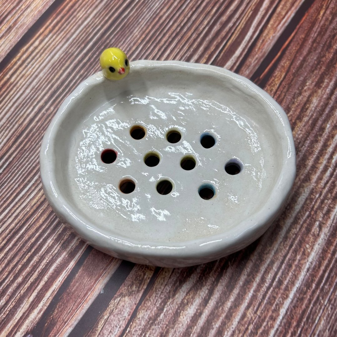 黄鸟彩虹皂盒 - 卫浴用品 - 陶 白色