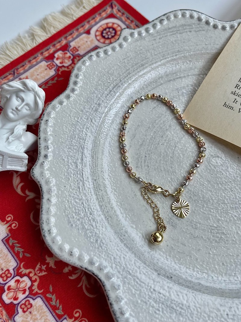 铜镀三色金百搭珠珠手链(珠珠色分别-银/金/玫瑰金) 饰品 手链 - 手链/手环 - 铜/黄铜 