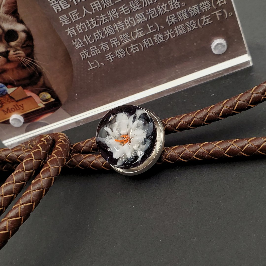 御花毛发琉璃保罗领带(含礼盒) - 项链 - 玻璃 多色