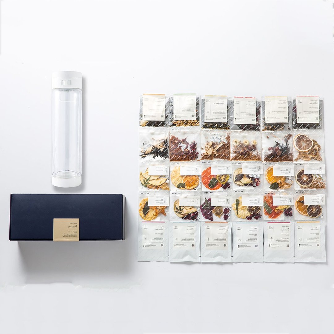 防撞双层玻璃杯+环保自选30入(附赠礼品袋) - 茶 - 新鲜食材 绿色