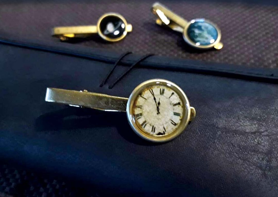 静止的时钟 领带夹 Tie Clips - 领带/领带夹 - 铜/黄铜 金色